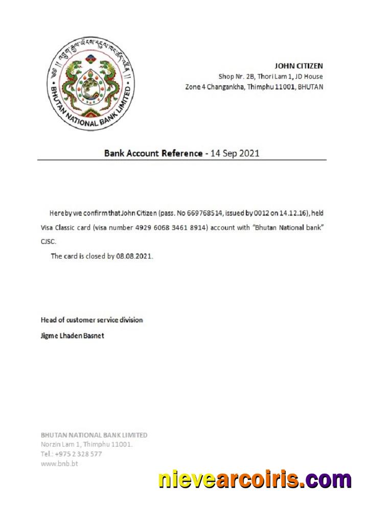 Bhutan Bhutan National Bank closure reference